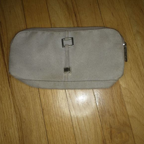 Estée lauder grey suede makeup bag / clutch - Picture 6 of 11